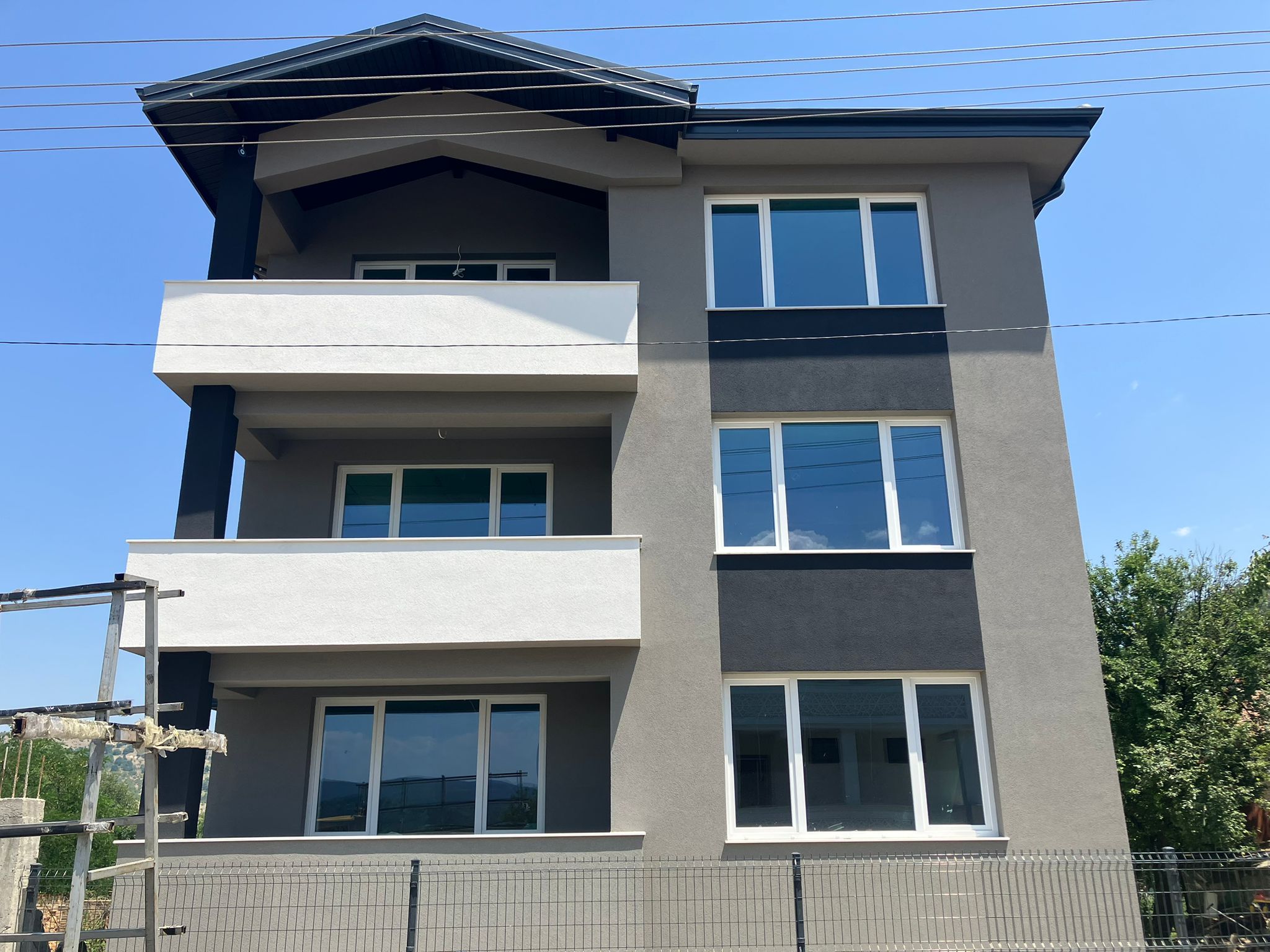 Residential home with new PVC windows installation