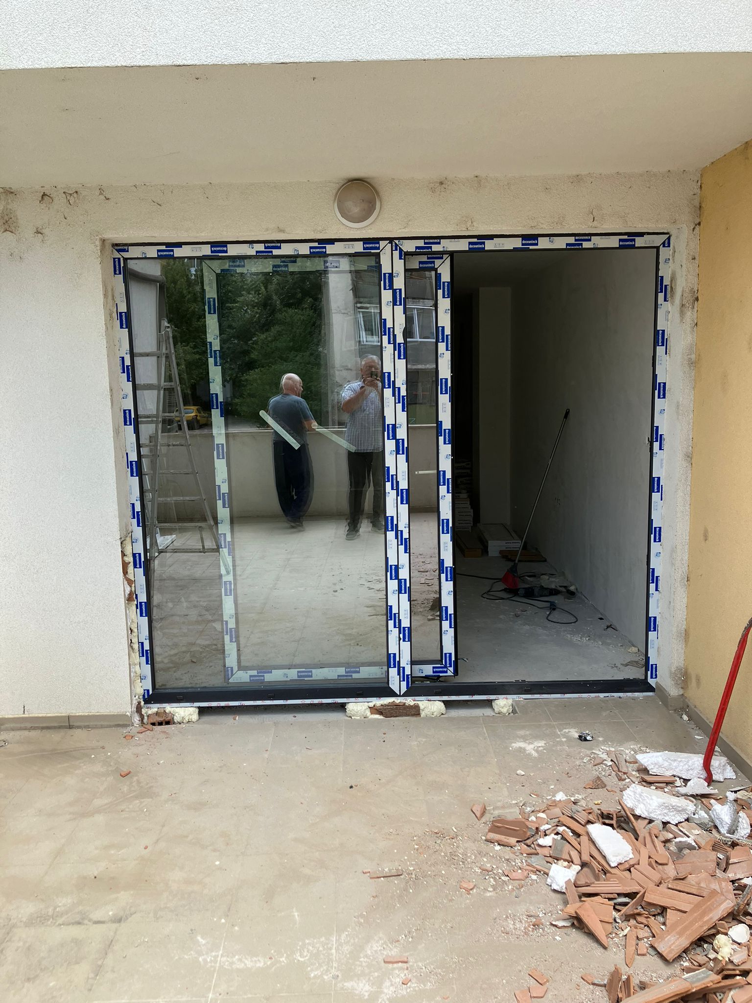 Large sliding patio doors with aluminum frames