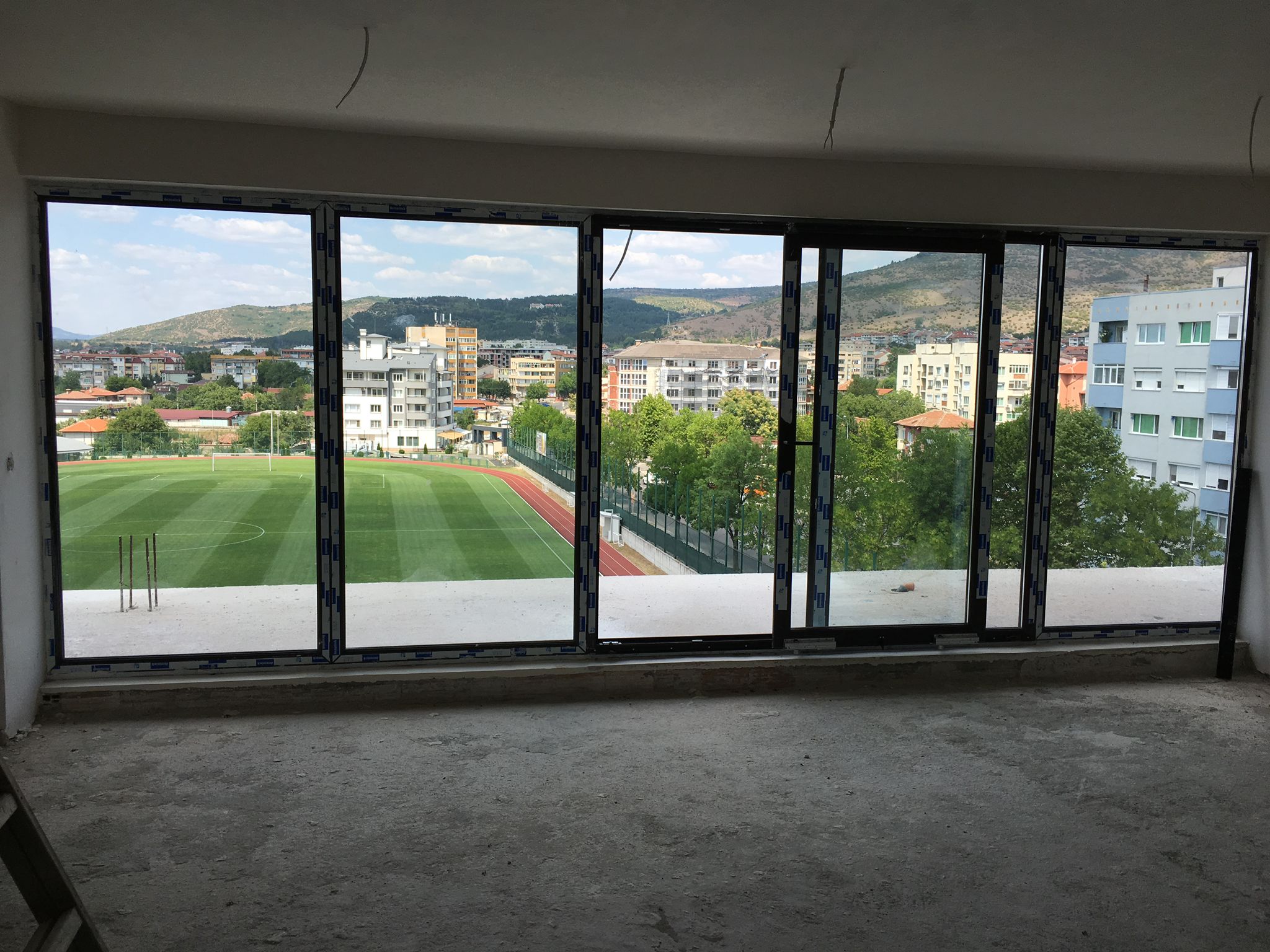 Modern white PVC windows with triple glazing